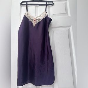 Like new satin like lingerie slip with exquisite lace trimming